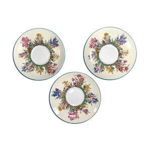 Vtg Wedgwood Prairie Flowers 5.75" Saucer Plate W1758 Made In England Set of 3